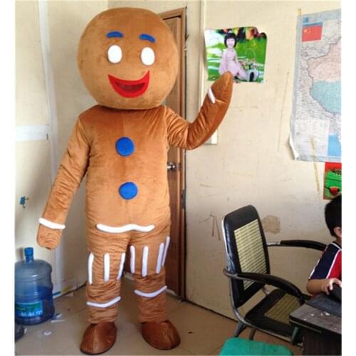 Gingerbread Man Mascot Custom Products Fancy Dress Outfit Adult Hot Selling Anime Mascot Costume Gift for Halloween Party