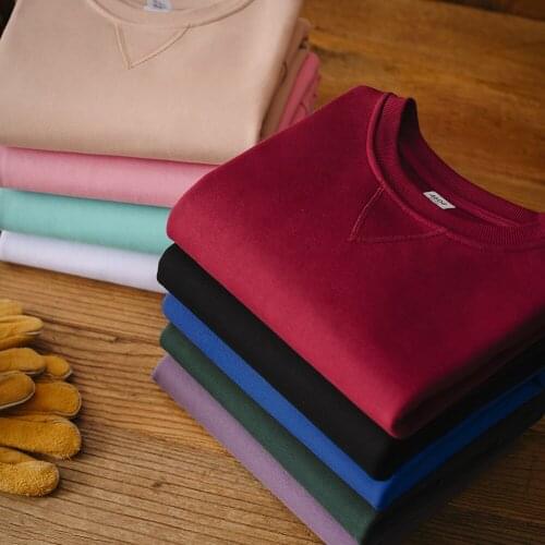 460G Cotton 9 Color O Neck Long Sleeve Sweatshirts Men Clothing Thicken Fleece Top High Quality Winter Sweatshirts Classic