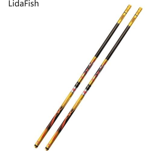 LidaFish 3.6m-7.2m Super Hard Stream Fishing Rod Carbon Fiber Telescopic Rods 28 Power Carp Feeder Hand Pole Fishing Accessories