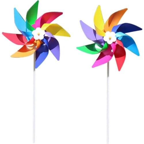 1 sets Plastic Colorful windmolen Lawn Garden Yard Party Decor Outdoor Handmade Wind Spinner Kids Toy