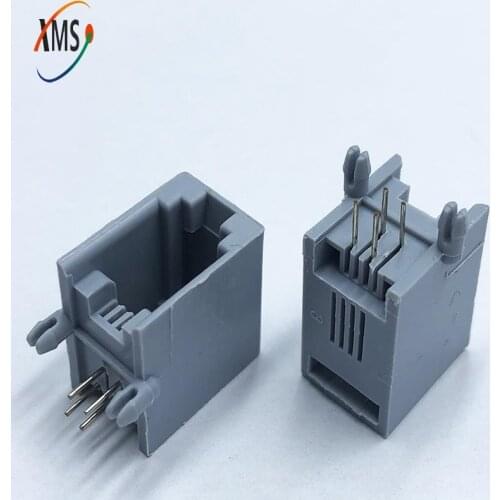 10pcs RJ11 Socket Telephone 90 Degrees 4Pin Crystal Female 4p4c Socket