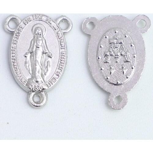 100pcs of Oval Miraculous Mary Medal Rosary Center Centerpieces