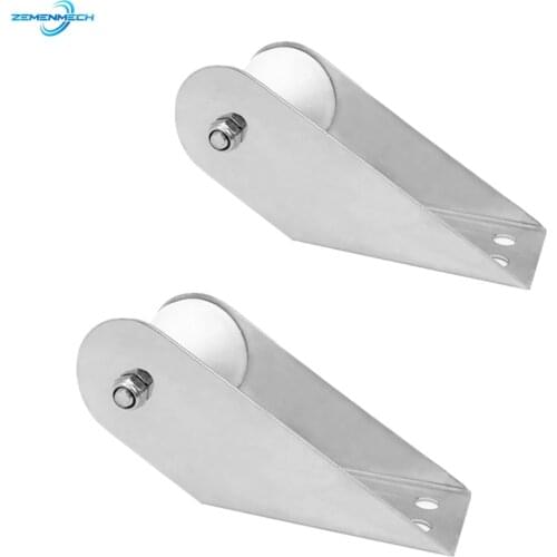 2PCS Boat Accessories 316 Stainless Steel Boat Bow Anchor Roller Bracket Yacht Lift Roller With Rubber Wheel for Fixed Anchor