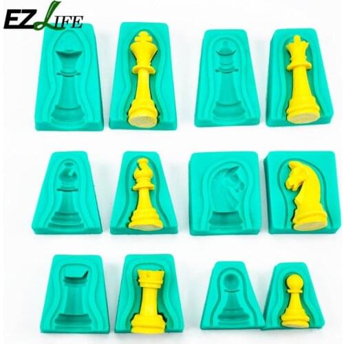 6Pcs/set Silicone Chess Cake Fondant Mould Tools Baking DIY Cake Chocolate Handmade Decorating