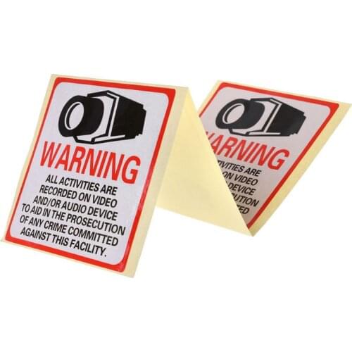 8PCS Warning Stickers SECURITY CAMERA IN USE Self-Adhensive Safety Label Signs Decal