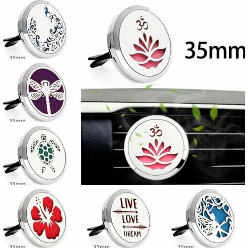 Dragonfly Seaturtle Essential Oil Perfume Car Diffuser 35mm Magnetic Open Locket 10pcs Pads Free
