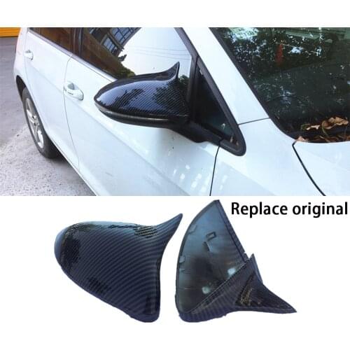 Car-Styling Horn Shape Side Wing Mirror Cover for VW Golf 7 MK7 7.5 GTD R GTI GTE VII Cap E-golf Sportsvan 2013-2019 Replace