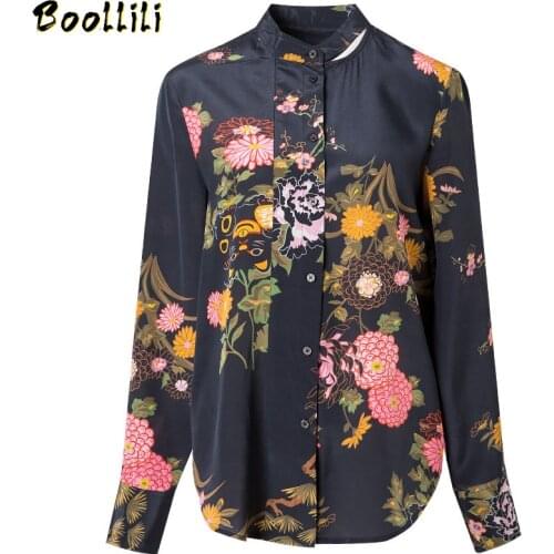 Boollili Real Silk Shirt Blouse Women Vintage Womens Tops and Blouses Ladies Tops Women Clothes Blusas Mujer De Moda 2020