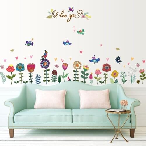 Flower Bird Living Room Bedroom Bathroom Removable Self-adhesive DIY Wall Stickers Eco-friendly Decal Decor Poster Mural dc18
