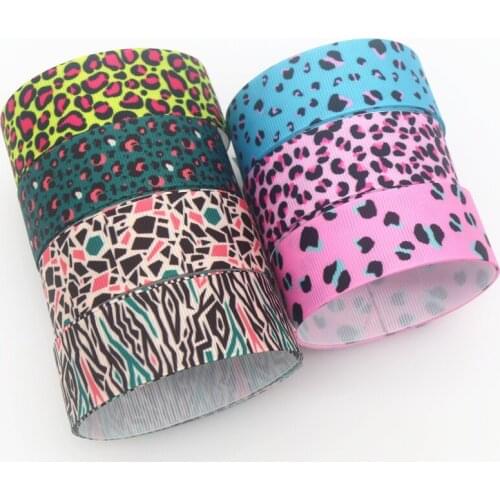 DHK 7/8''10yards Leopard Printed Grosgrain Ribbon Accessory Hairbow Headwear Decoration DIY Wholesale OEM B2016
