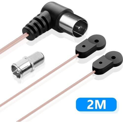 Dipole Antenna Copper Aerial HD Radio FM Radio Antenna 75 Ohm Dipole Indoor T Antennas HD Aerial Male F Type For YAMAHA AM/FM