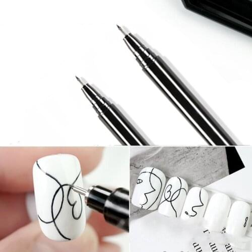 Epoxy Resin Extra Fine Black Drawing Pen Nail Outline Painting Pen Acrylic Paint Highlights Metallic Permanent Markers