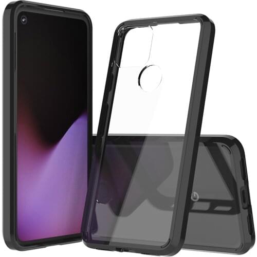Hybrid Shockproof Cover Air Cushion Bag Case With Acrylic Crystal Clear Back Shell For Google Pixel 5 / Pixel 4a 5G Fundas Capa