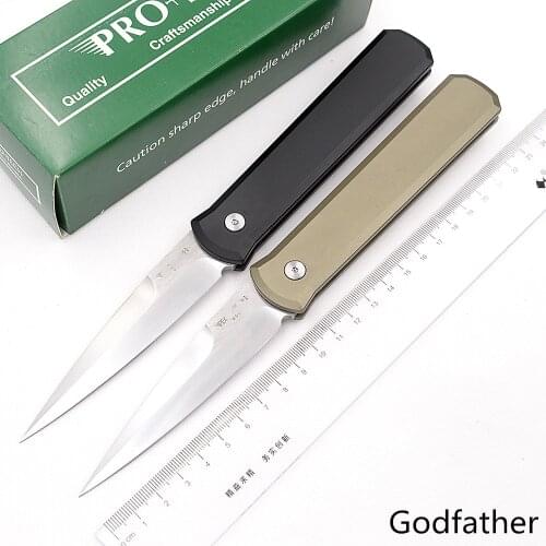 JUFULE OEM Godfather Mark 154CM blade Aluminum handle hunt camp Pocket outdoor Survival kitchen EDC Tool Tactical folding knife