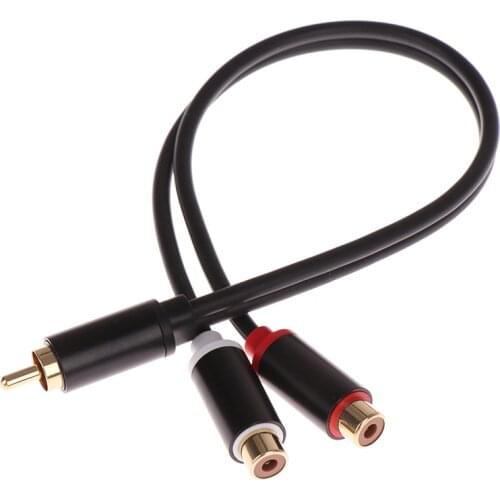 2RCA Female to 1RCA Male Splitter Cable Audio Splitter Converter Speaker Cable