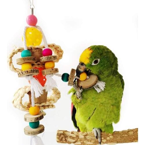 Bird Swings Hanging Bells for Cockatiels Parakeets Cage Accessories Decorating Wood Parrot Perch Stand Medium Budgies Finches