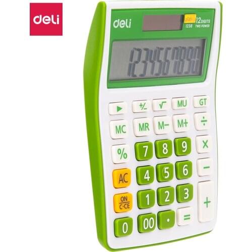 Deli E1238 Calculator office desk calculator color cute calculators dual power business supplies electronic programmer