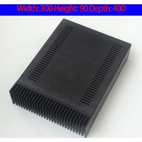 KYYSLB 300*90*400mm A09 All Aluminum Amplifier Chassis Box House DIY Enclosure with Front Cooling Holes Amplifier Case Shell