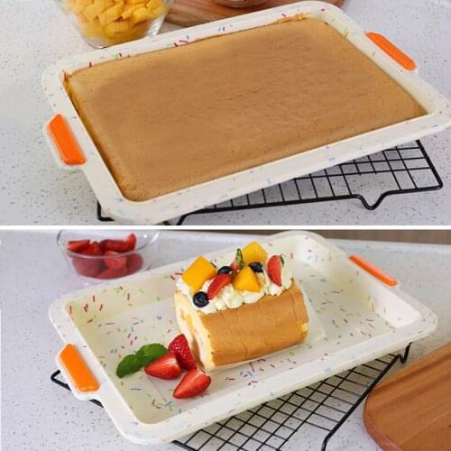 Square Silicone Baking Tray Pan Mold Bread Cake Bakeware Mould DIY Pan Form High Temperature Resistant Cake Tools