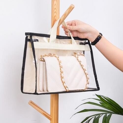 Non-woven Fabric Dust Bag Handbag Transparent Travel Hanging Toiletry Storage Pouch Wardrobe Closet Dust Cover For Women Bag