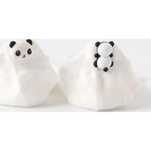 1 Pair Cute Panda Socks Women 2021 New Spring Summer Cotton Socks Novelty Cute 3D Animals Casual Funny Ankle Socks
