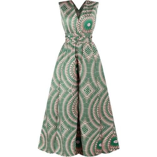 New African Clothes Jumpsuit Multi-Wear Style Wide Leg Pant Dashiki African Dresses for Women Fashion Ladies Robe Bodysuit Women
