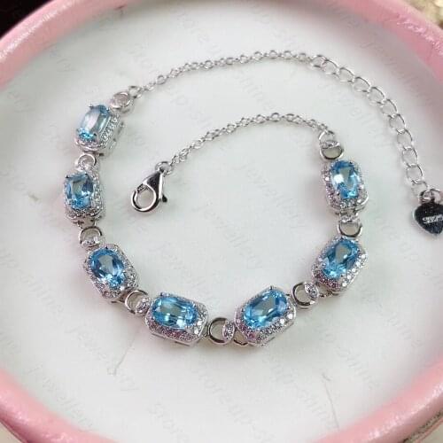 New Natural Topaz Bracelet 925 Silver Young Style High-quality Light Luxury Gift for Girlfriend and Girlfriend