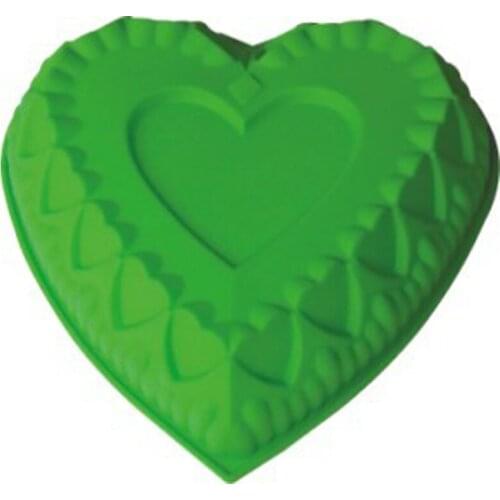 New heart shape silicone Chiffon cake mold oven baked pizza pan fondant cake chocolate mold resin clay craft mould
