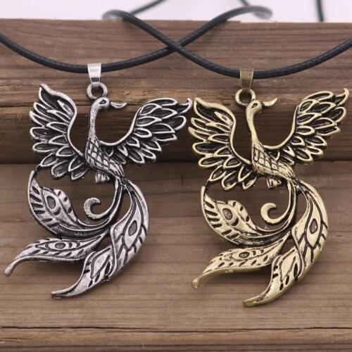 Phoenix Fire Bird Witch Pendant Necklace Mysterious Lucky Animal For Good Luck Neckless Women Men dropshipping
