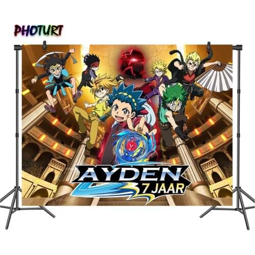 PHOTURT Beyblade Photography Backdrop Boy Birthday Party Background Anime Arena Bedroom Decorate Vinyl Photo Studios Props