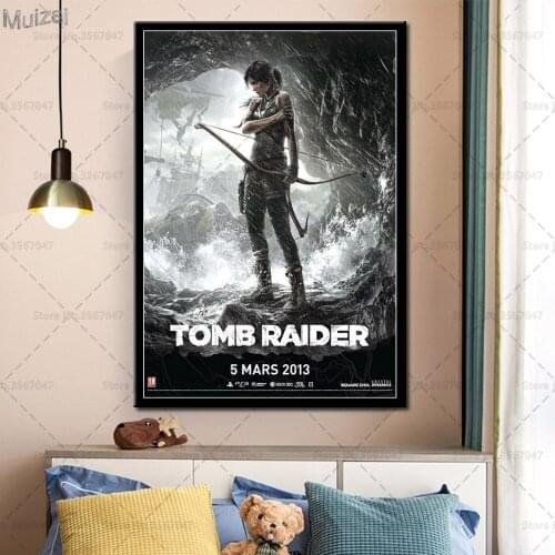 Tomb Raider Poster Lara Croft Canvas Painting Posters and Prints Wall Art Picture for Living Room Home Decor