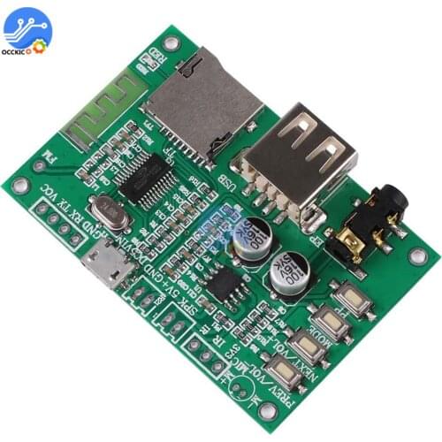 BT201 Bluetooth 5.0 Amplifier Board Player Module Support TF Card U Disk Lossless Power Amplifier Sound Board AUX