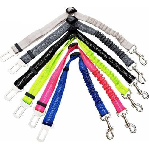 Adjustable Dog Seat Belt Dog Car Seatbelt Harness Leads Elastic Reflective Safety Rope Pet Dog Cat Supplies
