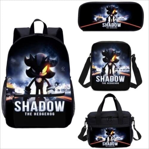4pc SONIC RACING Backpack Men Laptop Rucksack Travel Backpack Women Large Capacity Business Student School Shoulder Bags