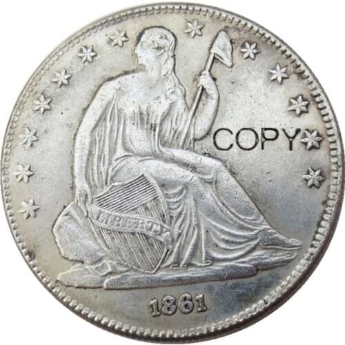 US 1861 P/O Liberty Seated Half Dollar Silver Plated Copy Coins