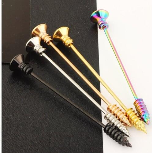 TIANCIFBYJS 16G 38mm Stainless Steel Screw Industrial Barbell Earring Cartilage Helix-Conch Body Piercing Jewelry 1 1/2 Inch