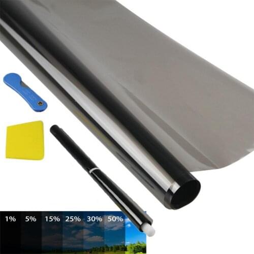 600x50cm Black Car Window Tint Film VLT 1%-50% Glass Insulation Stickers Tinting Film Roll Solar UV Protection Sticker Films