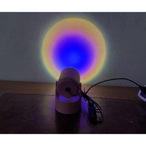 USB Night Light Projector Led Lamp For Background Party Decor 90 Degree Rotation Rainbow Atmosphere Lights Home Wall Decoration