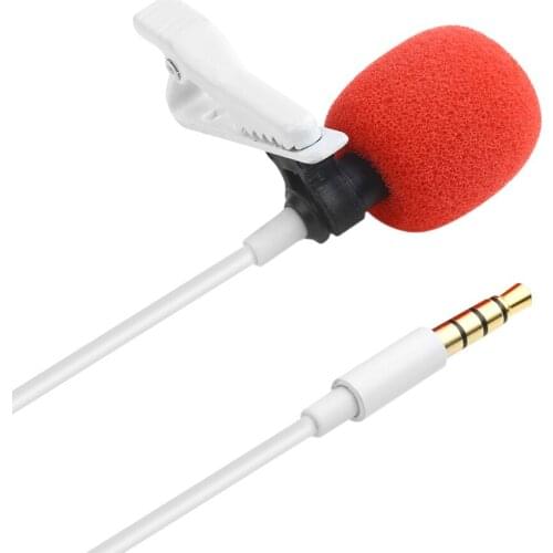 6M Omni-directional Clip-on Lavalier Microphone for iPhone Samsung Huawei Laptop for Canon Sony Nikon for Interview Recordingg