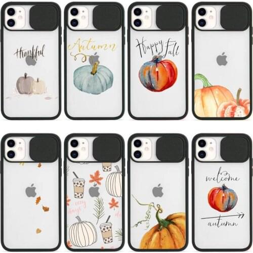 Autumn happy pumpkins Phone Case For iPhone 12 11 8 7 se 2020 mini pro X XS XR MAX Plus Transparent Camera Protection Cover