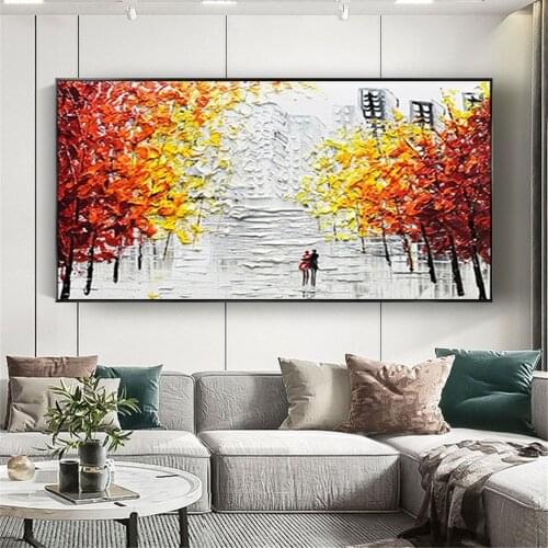 Yellow Knife Painting Modern Art Hand Painted Oil Painting on Canvas Living Room Wall Pictures Paintbrush No Framed Abstract art