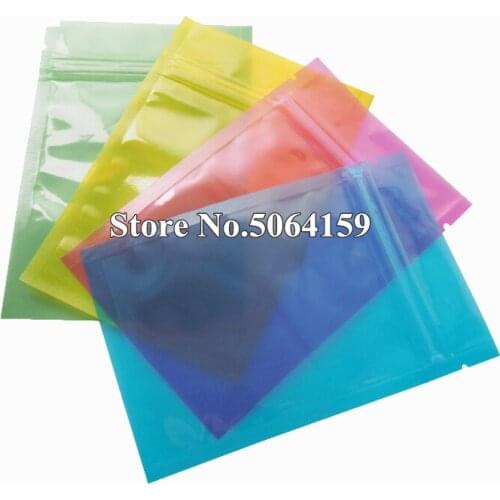 Yellow/Pink/Green/Blue plastic ziplock sealing bags jewelry/small item/parts/bead Mini storage bag zip lock 100PCS