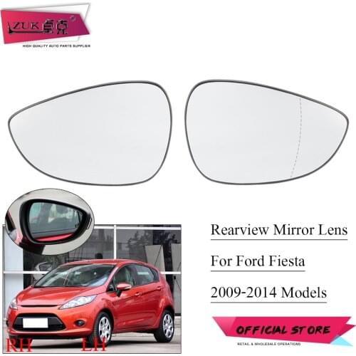 ZUK Exterior Rearview Wing Back Up Mirror Lens Glass For Ford Fiesta MK7 2009 2010 2011 2012 2013 2014 Hatchback or Sedan