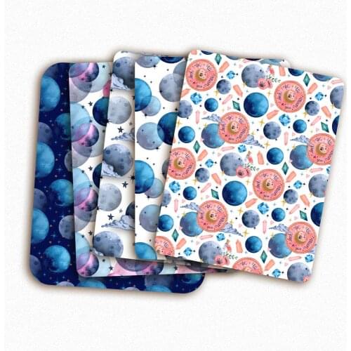 Polyester Cotton Fabric For Sewing Blue Balloon Printed Cloth Sheet DIY Crafts Supplies Handmade Mask Dress Making 45*145cm 1pc