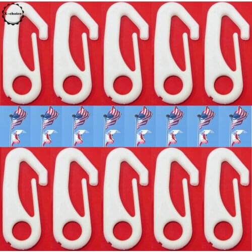 10 PCS Flag Pole Clip Snap Hooks Nylon Flagpole Attachment Hardware - To Attach Flag To Flagpole with Rope