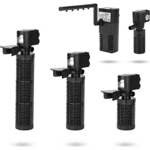 3 In 1 Silent Aquarium Filter Submersible Oxygen Internal Pump Sponge Water With Rain Spray For Fish Tank Air Increase