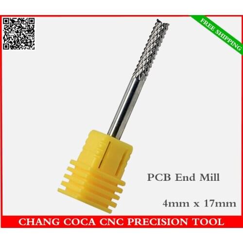 4mm*17mm,Freeshipping CNC computer engraving machine solid carbide PCB End Mill,Printed Circuit Board cutter,Corn milling cutter