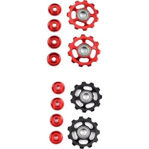 4Pack 11T Ultralight MTB Aluminum Alloy Bike Bearing Wheel Rear Derailleur Pulleys Bicycle Pulley Wheel Bike Accessorie