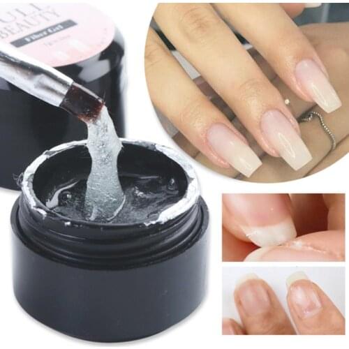 5ml Fiber Gel Polish Fiberglass Extension Building Repair Off Varnish Nails Gel Soak UV Tips Broken Gel Nail UV Extend L4V0