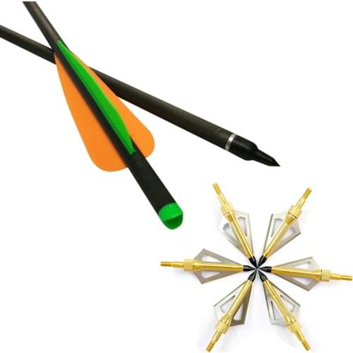 6Pcs Arrow Carbon Crossbow Bolt 16 18 20 Inch Insert Screw + 125 Grain Broadhead 3 Blade Archery Bow Hunting Beast Free Shipping